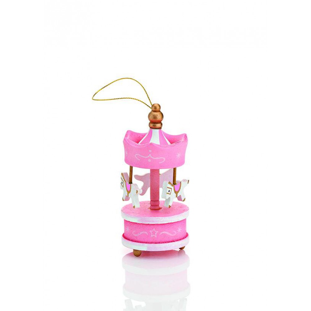 ΜΠΟΜΠΟΝΙΕΡΑ ΞΥΛΙΝΟ ΚΑΡΟΥΣΕΛ ΛΕΥΚΟ ΡΟΖ Φ6Χ13Υ 