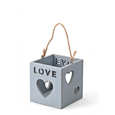 ΜΠΟΜΠΟΝΙΕΡΑ ΞΥΛΙΝΟ ΚΗΡΟΠΗΓΙΟ LOVE ΓΚΡΙ 8Χ8Χ8,5