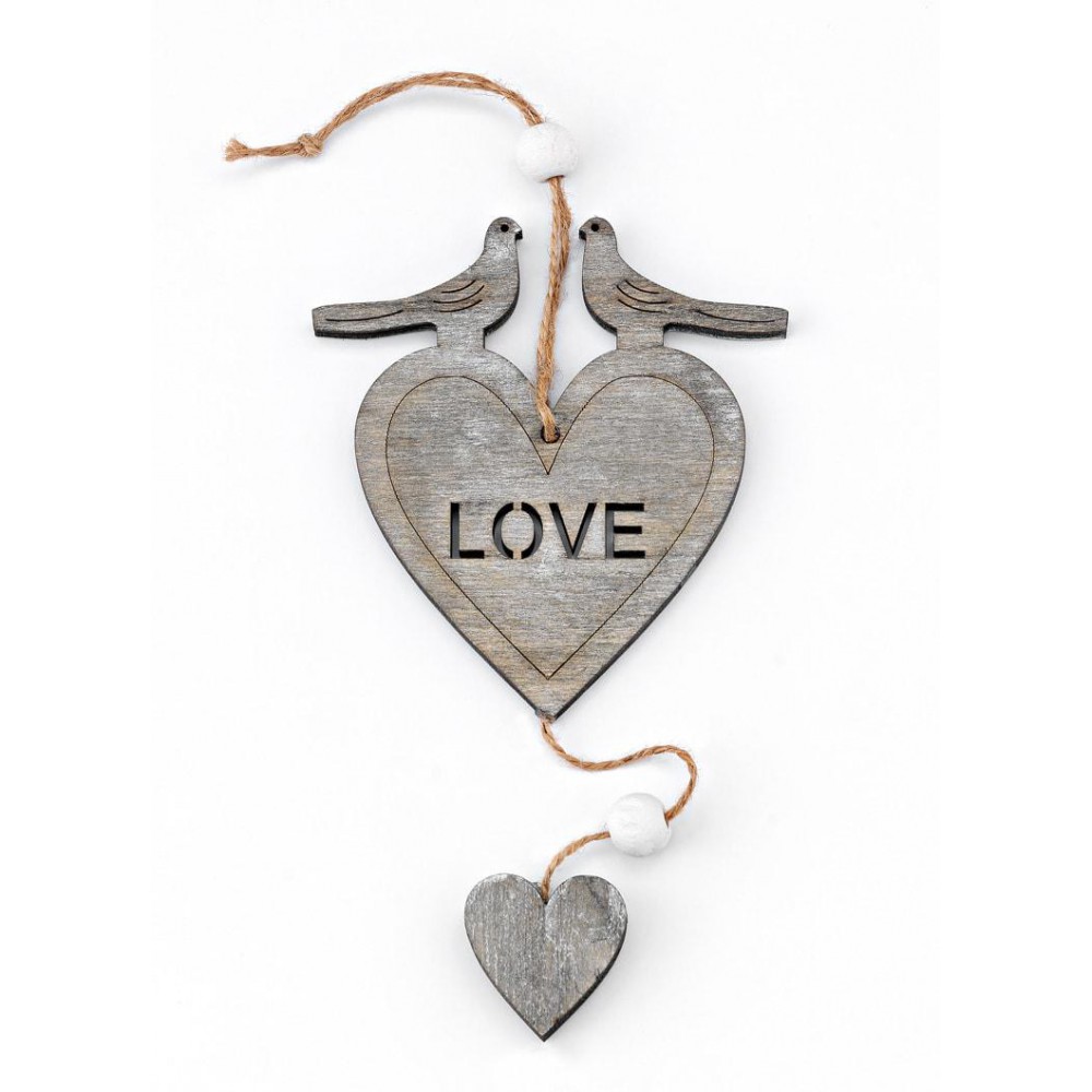 ΞΥΛΙΝΗ ΜΠΟΜΠΟΝΙΕΡΑ ΚΑΡΔΙΑ LOVE ΓΚΡΙ 9Χ10 ΣΥ/29 