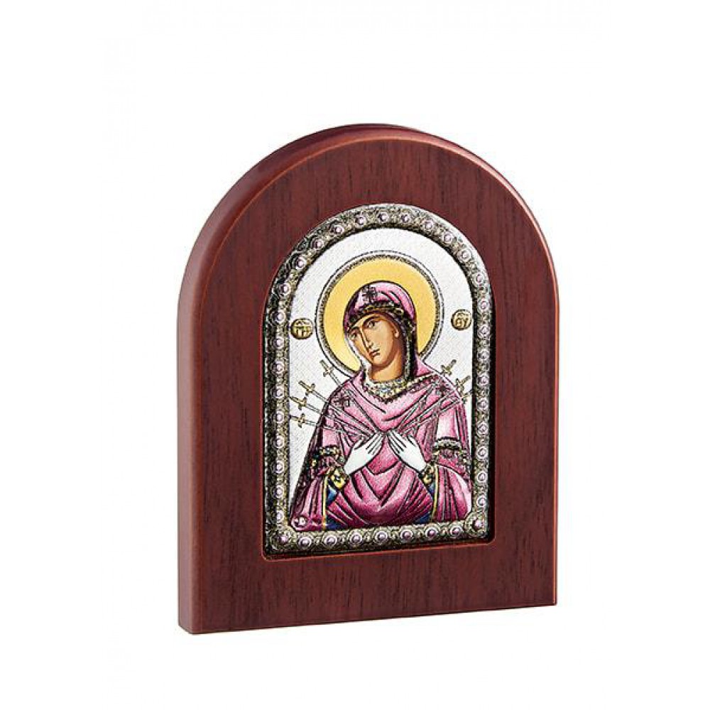 ΜΠΟΜΠΟΝΙΕΡΑ ΑΣΗΜΕΝΙΑ ΕΙΚΟΝΑ 7,5Χ9,5 ΠΑΝΑΓΙΑ 7 ΒΕΛΗ ΧΡΥΣΟ 7,5X9,5 