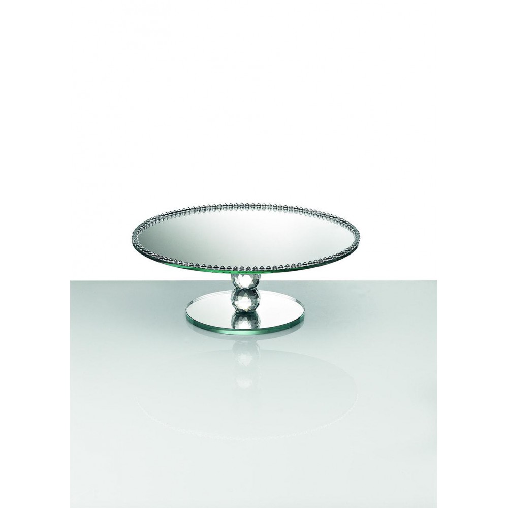 ΓΥΑΛΙΝΗ ΤΟΥΡΤΙΕΡΑ ΜΕ ΚΑΘΡΕΠΤΗ ΣΤΡΟΓΓΥΛΗ Φ30Χ11Υ 