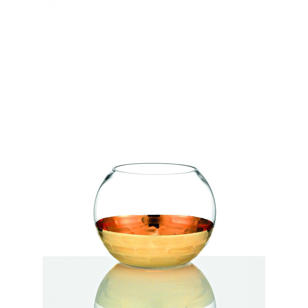 ΓΥΑΛΙΝΟ ΒΑΖΟ ΜΕ ΧΡΥΣΕΣ ΛΕΠΤΟΜΕΡΕΙΕΣ Φ20Χ15Υ 