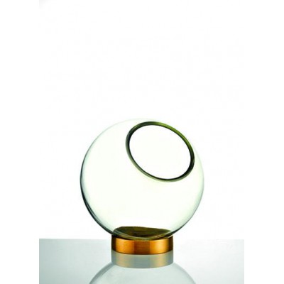 ΓΥΑΛΙΝΟ ΒΑΖΟ ΜΕ ΧΡΥΣΗ ΒΑΣΗ Φ20Χ19Υ