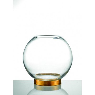 ΓΥΑΛΙΝΟ ΒΑΖΟ ΜΕ ΧΡΥΣΗ ΒΑΣΗ Φ24Χ22Υ