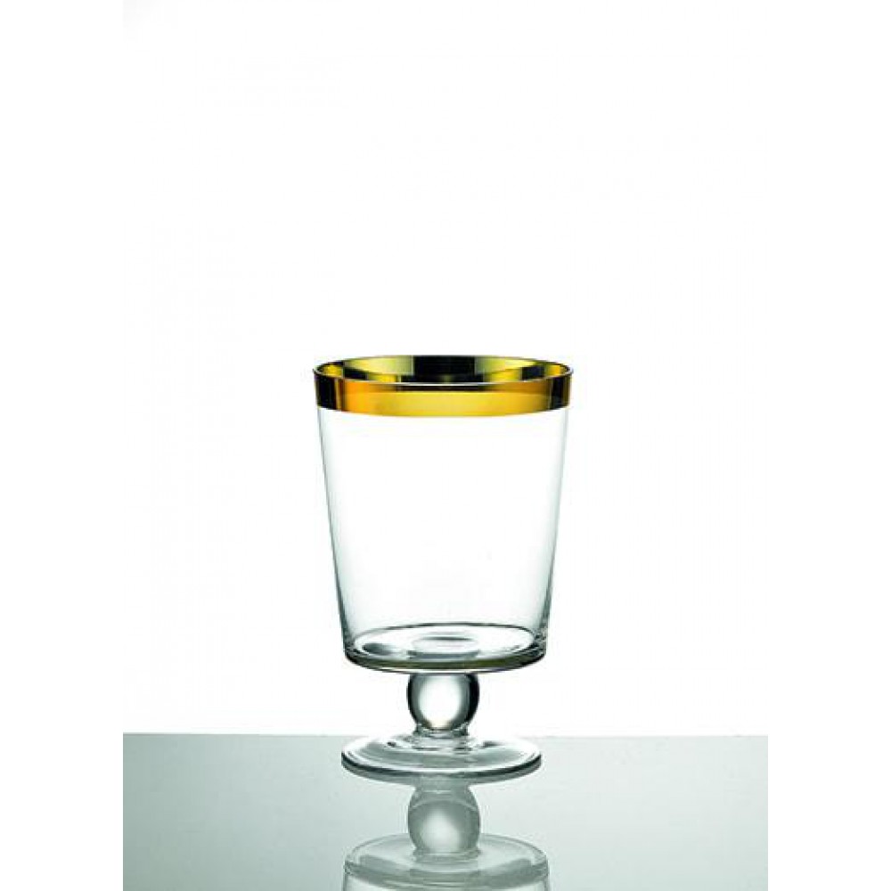 ΓΥΑΛΙΝΟ ΒΑΖΟ ΜΕ ΧΡΥΣΗ ΛΕΠΤΟΜΕΡΕΙΑ Φ12Χ18Υ 