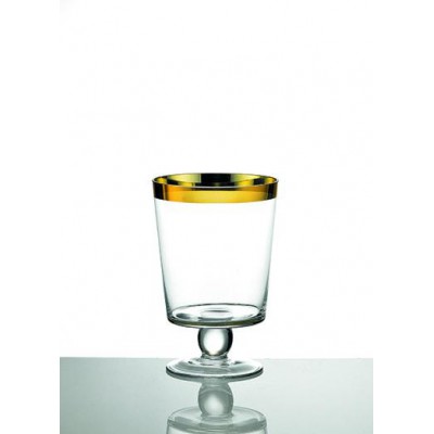 ΓΥΑΛΙΝΟ ΒΑΖΟ ΜΕ ΧΡΥΣΗ ΛΕΠΤΟΜΕΡΕΙΑ Φ12Χ18Υ