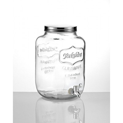 ΓΥΑΛΑ ΜΕ ΒΡΥΣΑΚΙ Yorkshire 8 ΛΙΤΡΩΝ ΚΑΙ ΜΕΤΑΛΛΙΚΟ ΚΑΠΑΚΙ 18X18X32CM