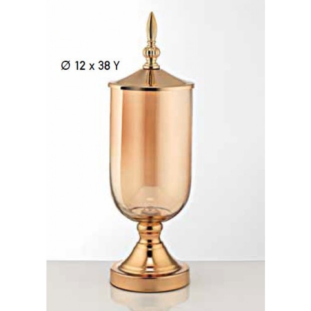 ΓΥΑΛΙΝΗ ΧΡΥΣΗ ΦΟΝΤΑΝΙΕΡΑ ΜΕ ΚΑΠΑΚΙ Φ12Χ38Υ 