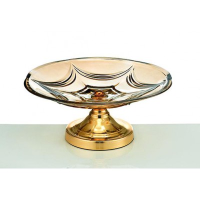 ΓΥΑΛΙΝΗ ΦΡΟΥΤΙΕΡΑ ΜΕ ΜΕΤΑΛΛΙΚΗ ΧΡΥΣΗ ΒΑΣΗ Φ34Χ15Υ