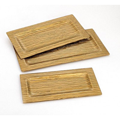 ΓΥΑΛΙΝΕΣ ΠΙΑΤΕΛΕΣ ΧΡΥΣΕΣ ΣΕΤ 3 ΤΜΧ 50x25 44x22 38x19