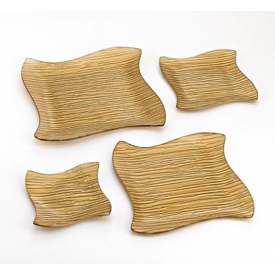 ΓΥΑΛΙΝΕΣ ΠΙΑΤΕΛΕΣ ΧΡΥΣΕΣ ΣΕΤ 4 ΤΜΧ 30x30 25x25 20x20 15x15