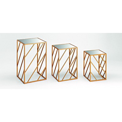 ΜΕΤΑΛΛΙΚΑ ΒΟΗΘΗΤΙΚΑ ΤΡΑΠΕΖΑΚΙΑ ΜΕ ΚΑΘΡΕΦΤΗ ΣΕΤ 3 ΤΜΧ ΤΕΤΡΑΓΩΝΑ 40Χ40Χ65Υ