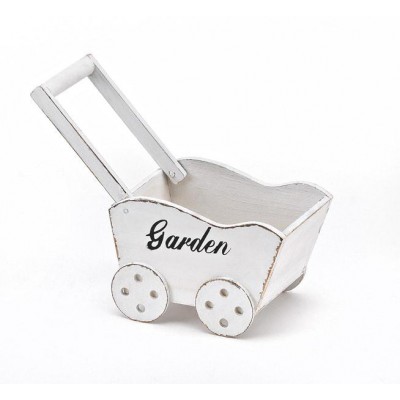 ΞΥΛΙΝΟ ΚΑΡΟΤΣΙ ΛΕΥΚΟ GARDEN 32Χ15Χ17Υ