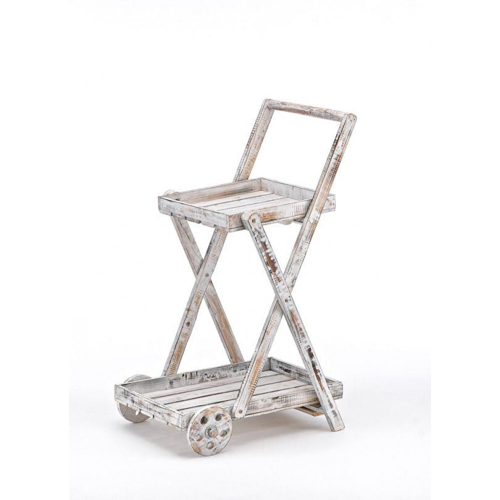 ΞΥΛΙΝΟ ΣΤΑΝΤ ΛΕΥΚΟ 2 ΕΠΙΠΕΔΩΝ 59Χ47Χ97Υ 