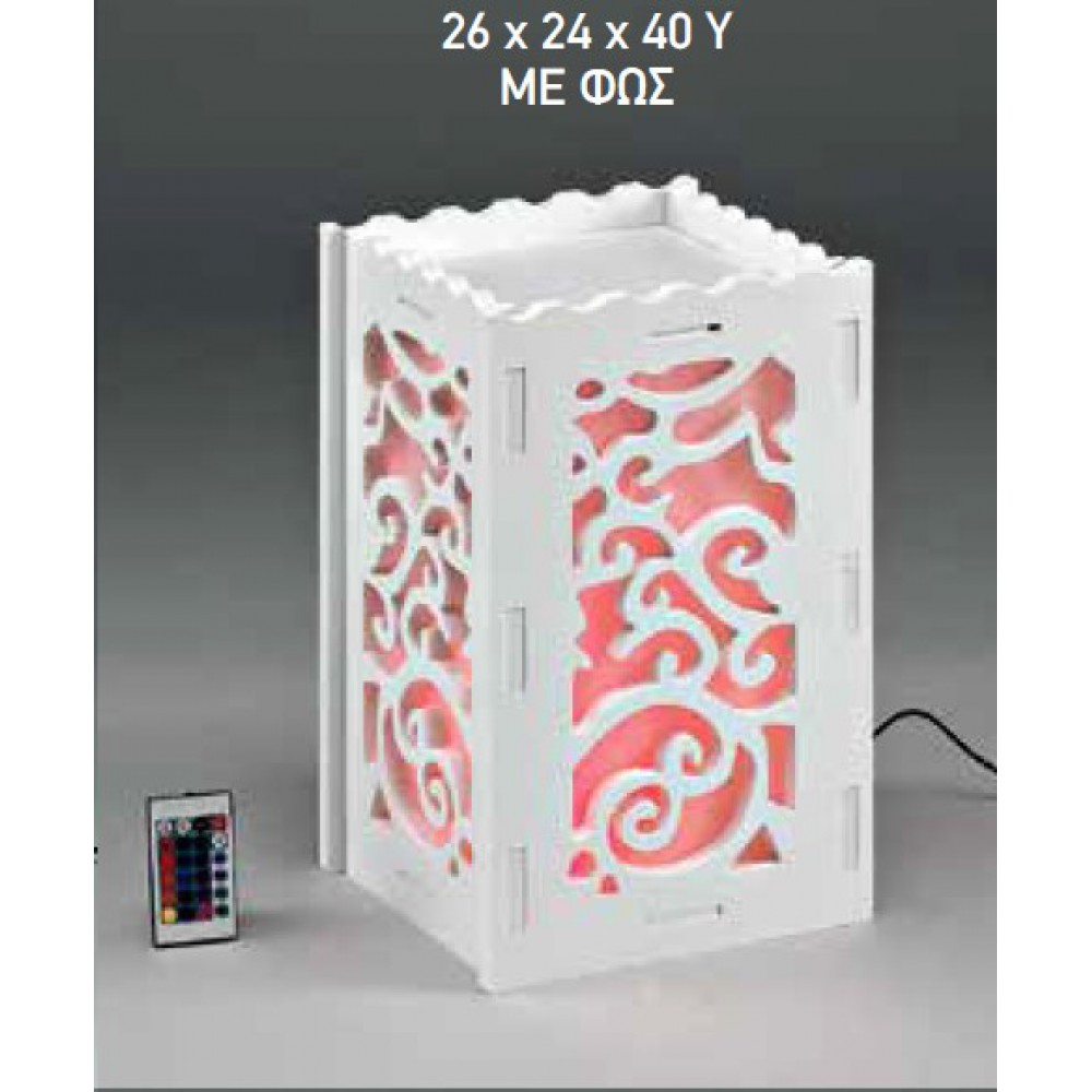 ΞΥΛΙΝΗ ΑΝΘΟΣΤΗΛΗ ΜΕ ΦΩΣ 26Χ24Χ40Υ 