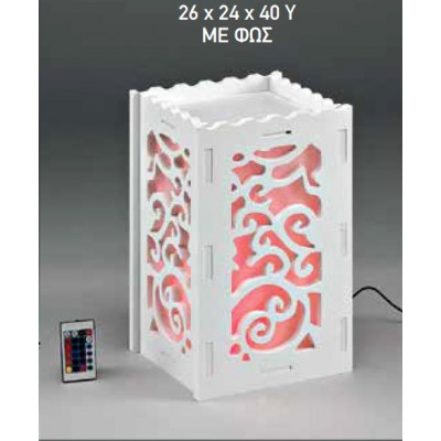 ΞΥΛΙΝΗ ΑΝΘΟΣΤΗΛΗ ΜΕ ΦΩΣ 26Χ24Χ40Υ opp