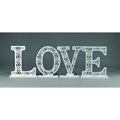 ΞΥΛΙΝΟ ΔΙΑΚΟΣΜΗΤΙΚΟ LOVE ΣΕΤ 4 ΤΕΜΑΧΙΩΝ 40Χ8Χ52Υ ΚΑΘΕ ΓΡΑΜΜΑ