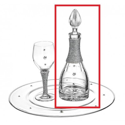 ΚΑΡΑΦΑ ΜΕ SWAROVSKI ΚΑΙ ΑΣΗΜΙ ΚΟΡΔΟΝΙ 10Χ30Υ