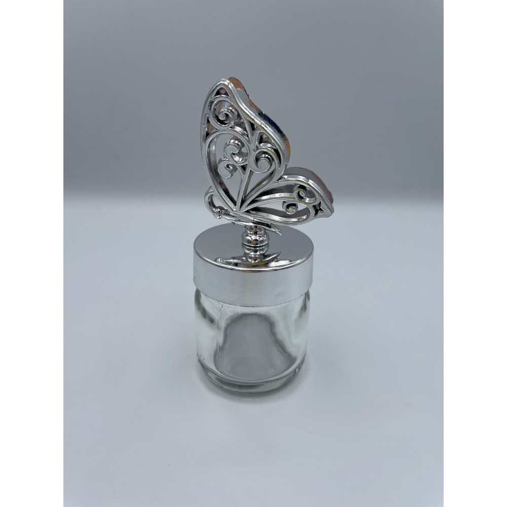 ΜΠΟΜΠΟΝΙΕΡΑ ΓΥΑΛΙΝΟ ΣΤΡΟΓΓΥΛΟ ΒΑΖΑΚΙ ΜΕ ΑΣΗΜΙ ΠΕΤΑΛΟΥΔΑ Φ4Χ10Υ 