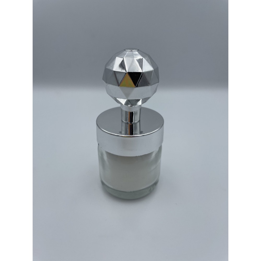 ΜΠΟΜΠΟΝΙΕΡΑ ΓΥΑΛΙΝΟ ΒΑΖΑΚΙ ΜΕ ΚΕΡΙ ΚΑΙ ΑΣΗΜΙ ΔΙΑΜΑΝΤΑΚΙ Φ4Χ9.5Υ 