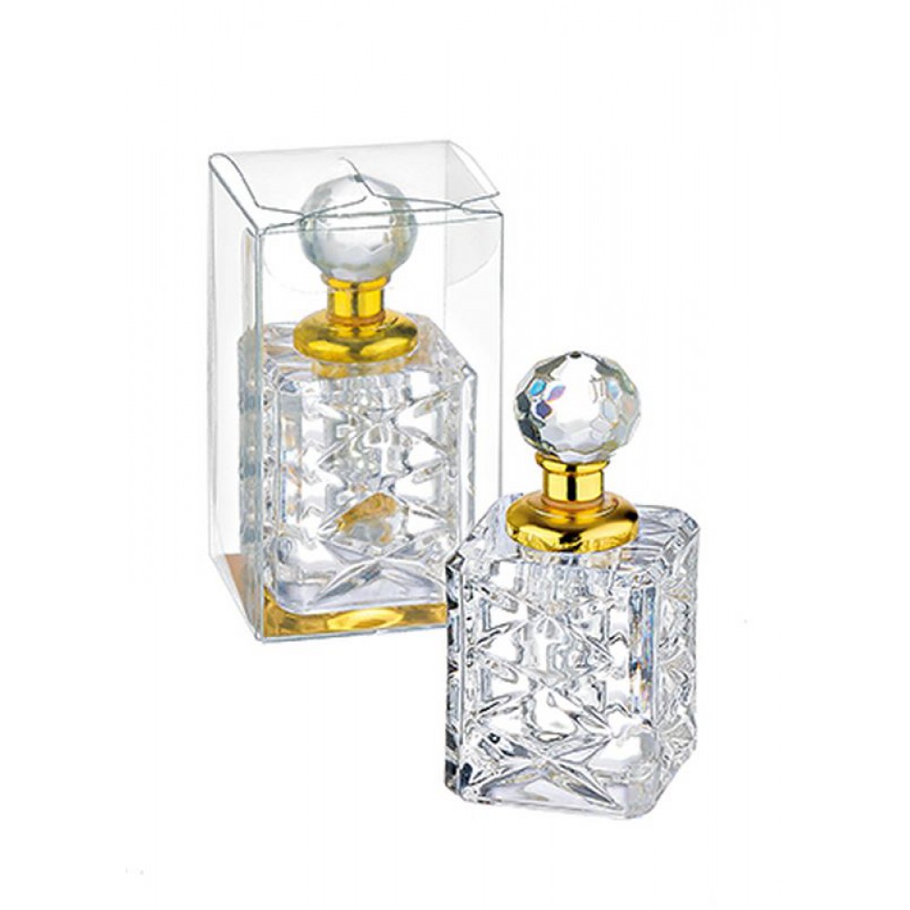 ΜΠΟΜΠΟΝΙΕΡΑ ΓΥΑΛΙΝΟ ΤΕΤΡΑΓΩΝΟ ΜΠΟΥΚΑΛΑΚΙ ΑΡΩΜΑΤΟΣ ΧΡΥΣΟ 4X7CM ΜΕ ΚΟΥΤΑΚΙ PVC 4X7 