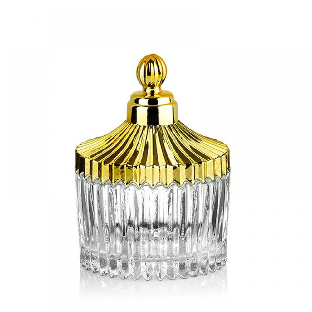 ΓΥΑΛΙΝΗ ΜΠΟΜΠΟΝΙΕΡΑ ΜΠΙΖΟΥΤΙΕΡΑ ΜΕ ΧΡΥΣΟ ΚΑΠΑΚΙ Φ7Χ9CM 