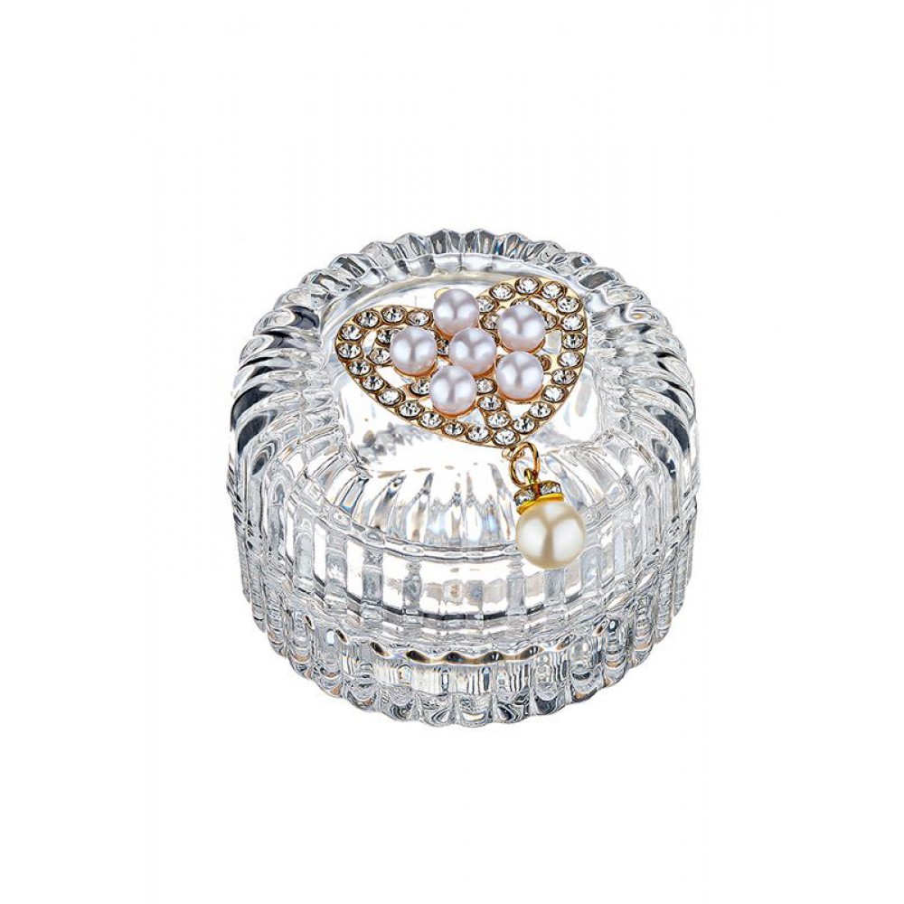 ΜΠΟΜΠΟΝΙΕΡΑ ΜΠΙΖΟΥΤΙΕΡΑ ΓΥΑΛΙΝΗ ΜΕ ΚΑΡΔΙΑ ΚΑΙ ΠΕΡΛΕΣ Φ6.5Χ4.5 