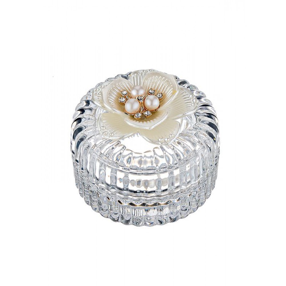 ΜΠΟΜΠΟΝΙΕΡΑ ΜΠΙΖΟΥΤΙΕΡΑ ΓΥΑΛΙΝΗ ΜΕ ΛΟΥΛΟΥΔΙ ΠΕΡΛΕΣ Φ6.5Χ4.5CM 