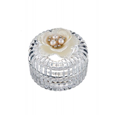 ΜΠΟΜΠΟΝΙΕΡΑ ΜΠΙΖΟΥΤΙΕΡΑ ΓΥΑΛΙΝΗ ΜΕ ΛΟΥΛΟΥΔΙ ΠΕΡΛΕΣ Φ6.5Χ4.5CM