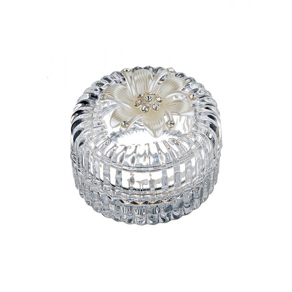 ΜΠΟΜΠΟΝΙΕΡΑ ΜΠΙΖΟΥΤΙΕΡΑ ΓΥΑΛΙΝΗ ΜΕ ΛΟΥΛΟΥΔΙ ΣΤΡΑΣ  Φ6.5Χ4.5CM 