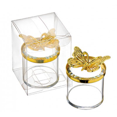 ΜΠΟΜΠΟΝΙΕΡΑ ΓΥΑΛΙΝΗ ΣΤΡΟΓΓΥΛΗ ΜΠΙΖΟΥΤΙΕΡΑ ΧΡΥΣΗ ΠΕΤΑΛΟΥΔΑ 5X7CM ΜΕ ΚΟΥΤΑΚΙ PVC 6X8CM