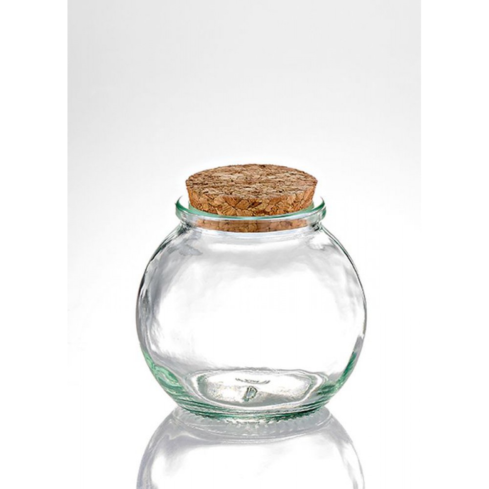 ΜΠΟΜΠΟΝΙΕΡΑ ΓΥΑΛΙΝΟ ΒΑΖΑΚΙ ΣΤΡΟΓΓΥΛΟ ΜΕ ΦΕΛΛΟ 140ml Φ6.9x6.8cm 