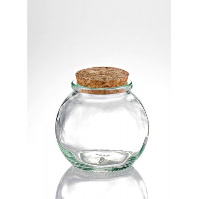 ΜΠΟΜΠΟΝΙΕΡΑ ΓΥΑΛΙΝΟ ΒΑΖΑΚΙ ΣΤΡΟΓΓΥΛΟ ΜΕ ΦΕΛΛΟ 140ml Φ6.9x6.8cm