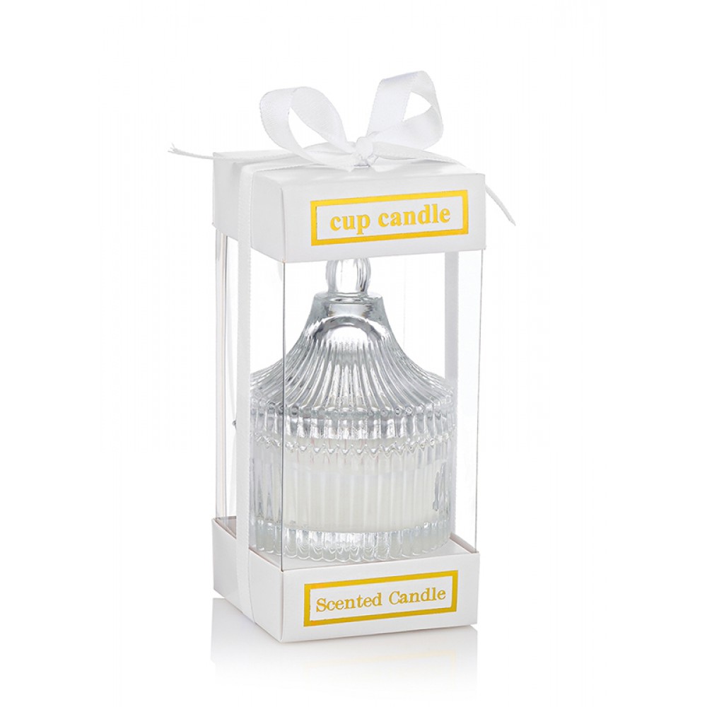 ΜΠΙΖΟΥΤΙΕΡΑ ΜΕ ΚΕΡΙ ΓΥΑΛΙΝΗ  Φ6x9cm ΜΕ PVC  Φ6.2x6.2x13.2cm 