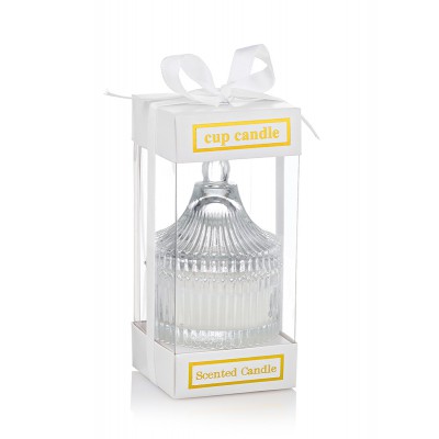 ΜΠΙΖΟΥΤΙΕΡΑ ΜΕ ΚΕΡΙ ΓΥΑΛΙΝΗ  Φ6x9cm ΣΕ PVC ΚΟΥΤΙ Φ6.2x6.2x13.2cm