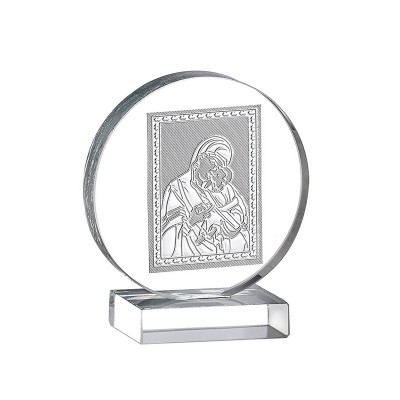 ΕΙΚΟΝΑ ΠΑΝΑΓΙΤΣΑ ΓΥΑΛΙΝΗ ΣΕ ΛΕΥΚΟ KOYTAKI 5.5x6.5cm