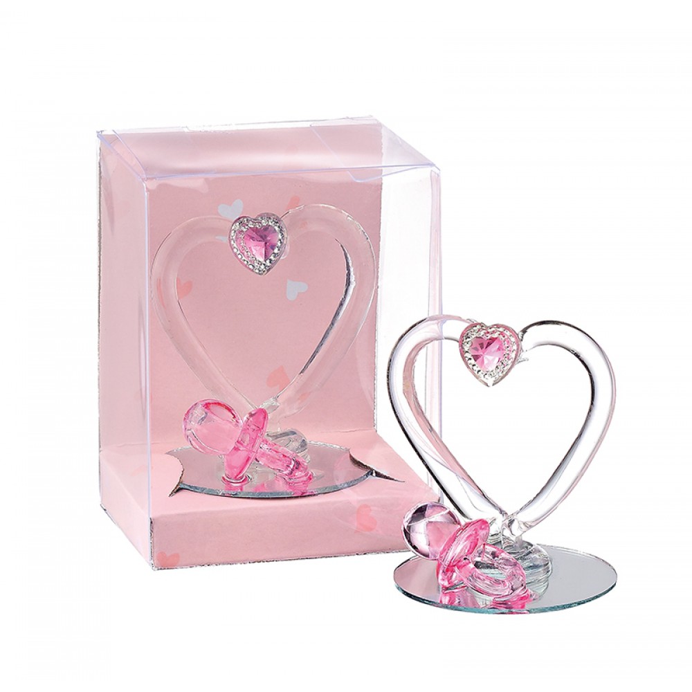 ΚΑΡΔΟΥΛΑ ΡΟΖ ΓΥΑΛΙΝΗ ΣΕ PVC 6x5x8cm KOYTAKI 