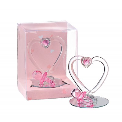 ΜΠΟΜΠΟΝΙΕΡΑ ΓΥΑΛΙΝΗ ΚΑΡΔΙΑ ΜΕ ΡΟΖ ΠΙΠΙΛΑ ΣΕ PVC ΚΟΥΤΑΚΙ 6x5x8cm