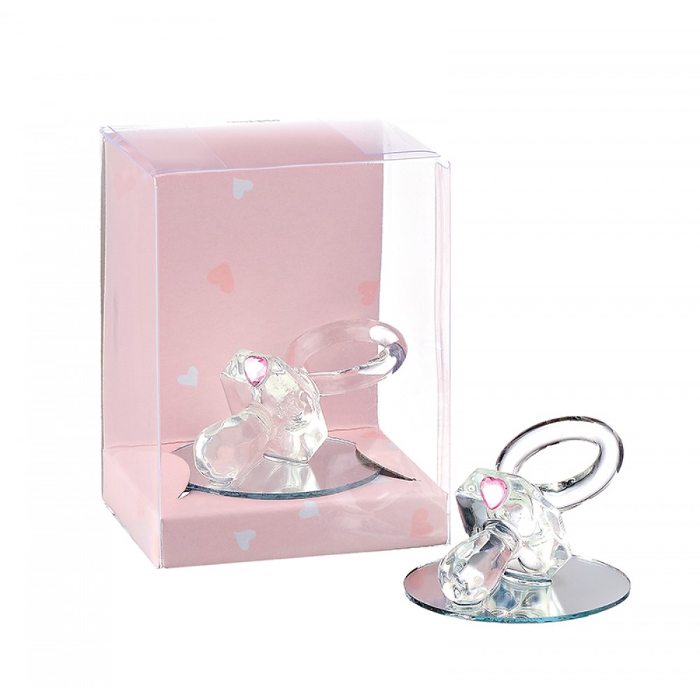 ΠΙΠΙΛΑ ΡΟΖ ΚΑΡΔΙΑ ΓΥΑΛΙΝΗ ΣΕ PVC 6x5x8cm KOYTAKI 