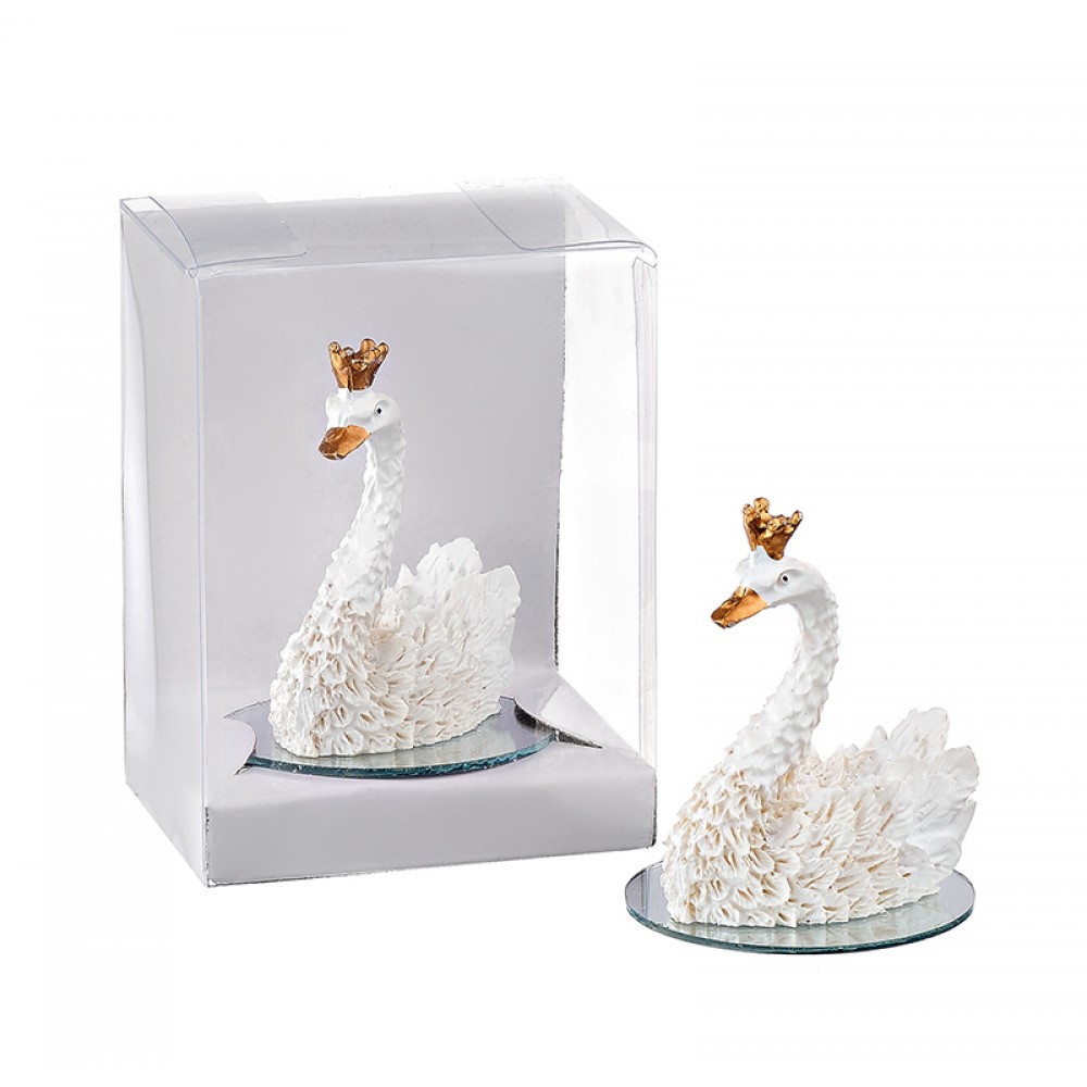 ΜΠΟΜΠΟΝΙΕΡΑ ΚΥΚΝΟΣ ΛΕΥΚΟΣ ΓΥΑΛΙΝΟΣ ΣΕ PVC KOYTAKI 6x5x8cm 