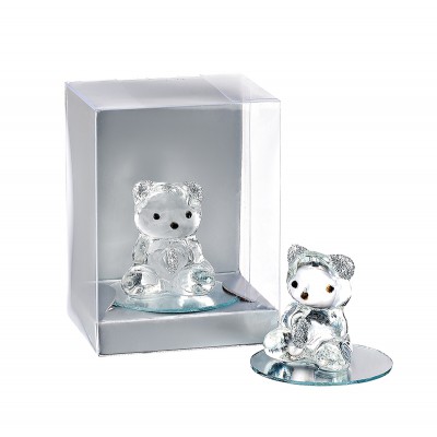 ΜΠΟΜΠΟΝΙΕΡΑ ΑΡΚΟΥΔΑΚΙ ΓΥΑΛΙΝΟ ΣΕ PVC KOYTAKI 6x5x8cm