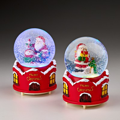 ΔΙΑΚΟΣΜΗΤΙΚΗ ΧΡΙΣΤΟΥΓΕΝΝΙΑΤΙΚΗ ΧΙΟΝΟΜΠΑΛΑ ΜΕ ΦΩΣ & ΜΟΥΣΙΚΗ ΣΕ 2 ΣΧΕΔΙΑ Φ10.5x16cm