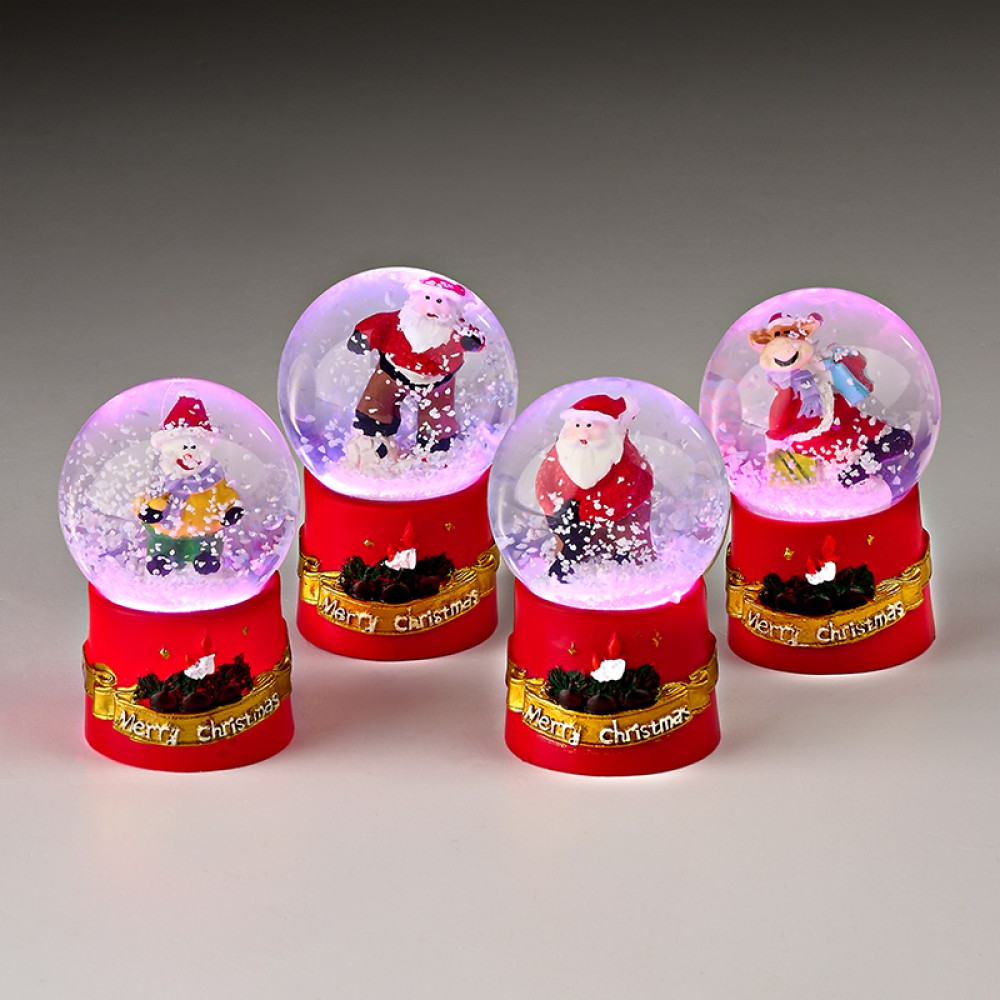 ΔΙΑΚΟΣΜΗΤΙΚΗ ΧΡΙΣΤΟΥΓΕΝΝΙΑΤΙΚΗ ΧΙΟΝΟΜΠΑΛΑ ΜΕ ΦΩΣ ΣΕ 4 ΣΧΕΔΙΑ Φ4x6.5cm 