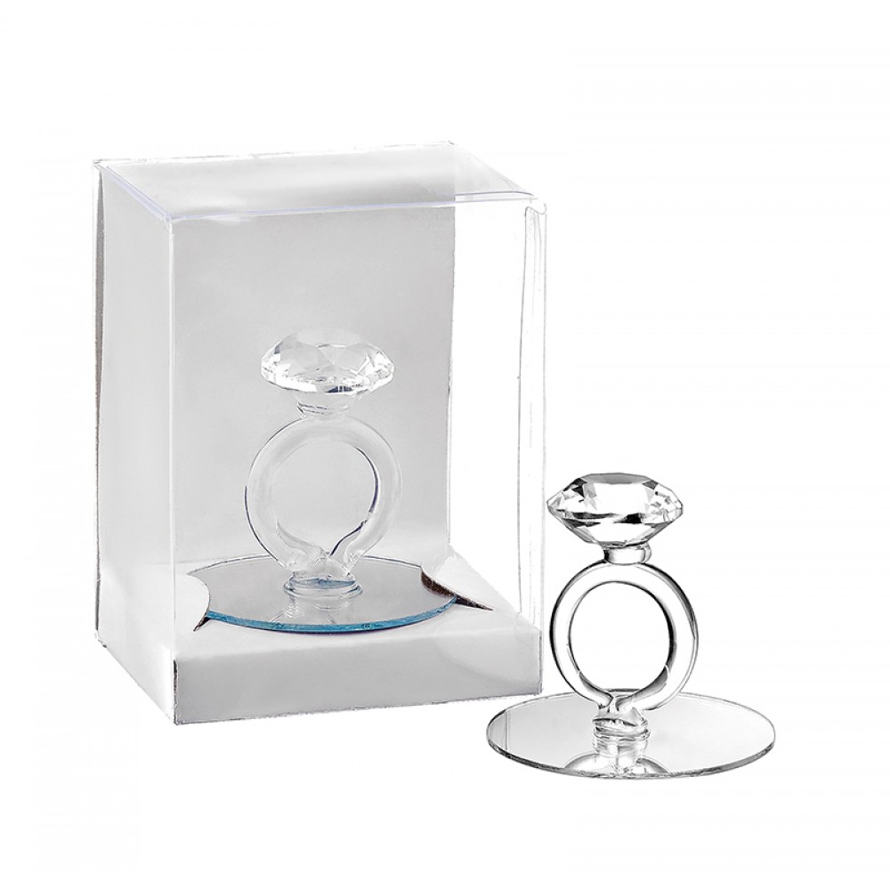 ΓΥΑΛΙΝΗ ΜΠΟΜΠΟΝΙΕΡΑ ΔΑΧΤΥΛΙΔΙ ΣΕ PVC ΚΟΥΤΙ 6Χ4,5Χ7,5Υ 