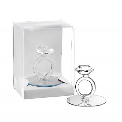 ΓΥΑΛΙΝΗ ΜΠΟΜΠΟΝΙΕΡΑ ΔΑΧΤΥΛΙΔΙ ΣΕ PVC 6x5x8cm KOYTAKI