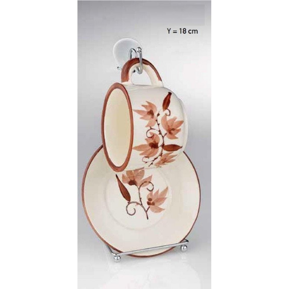 ΚΕΡΑΜΙΚΗ ΜΠΟΜΠΟΝΙΕΡΑ ΦΛΥΤΖΑΝΙ ΠΙΑΤΑΚΙ ΚΑΦΕ ΛΟΥΛΟΥΔΙΑ ΣΕ ΜΕΤΑΛΛΙΚΗ ΒΑΣΗ 18Υ 