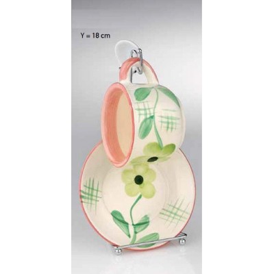 ΚΕΡΑΜΙΚΗ ΜΠΟΜΠΟΝΙΕΡΑ ΦΛΥΤΖΑΝΙ ΠΙΑΤΑΚΙ ΠΡΑΣΙΝΟ ΡΟΖ ΣΕ ΜΕΤΑΛΛΙΚΗ ΒΑΣΗ 18Υ