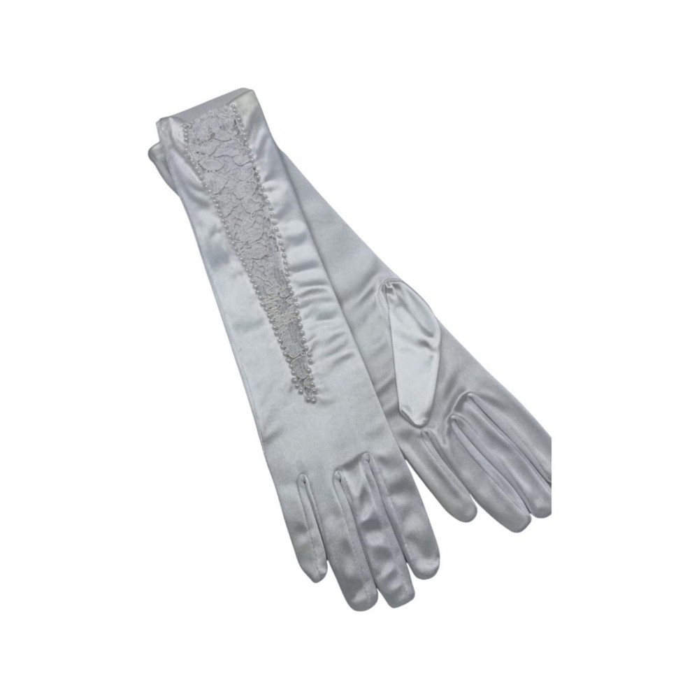 ΓΑΝΤΙΑ ΝΥΦΙΚΑ ΛΕΥΚΑ ΣΑΤΕΝ ΔΑΝΤΕΛΑ ΜΕ ΠΕΡΛΕΣ 36 ΕΚΑΤΟΣΤΑ 