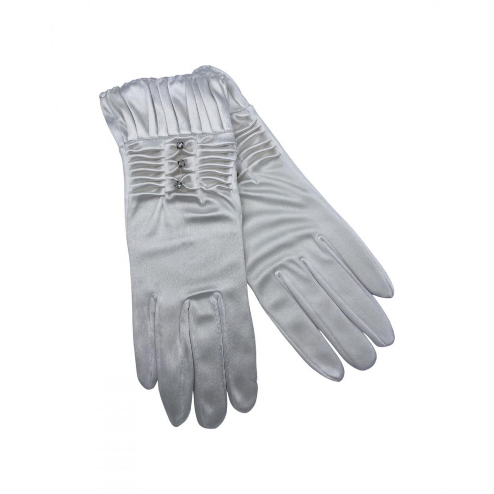 ΓΑΝΤΙΑ ΝΥΦΙΚΑ ΛΕΥΚΑ ΣΑΤΕΝ ΜΕ ΔΙΑΜΑΝΤΑΚΙΑ & ΣΟΥΡΑ ΣΤΟ ΤΕΛΕΙΩΜΑ 24 ΕΚΑΤΟΣΤΑ 