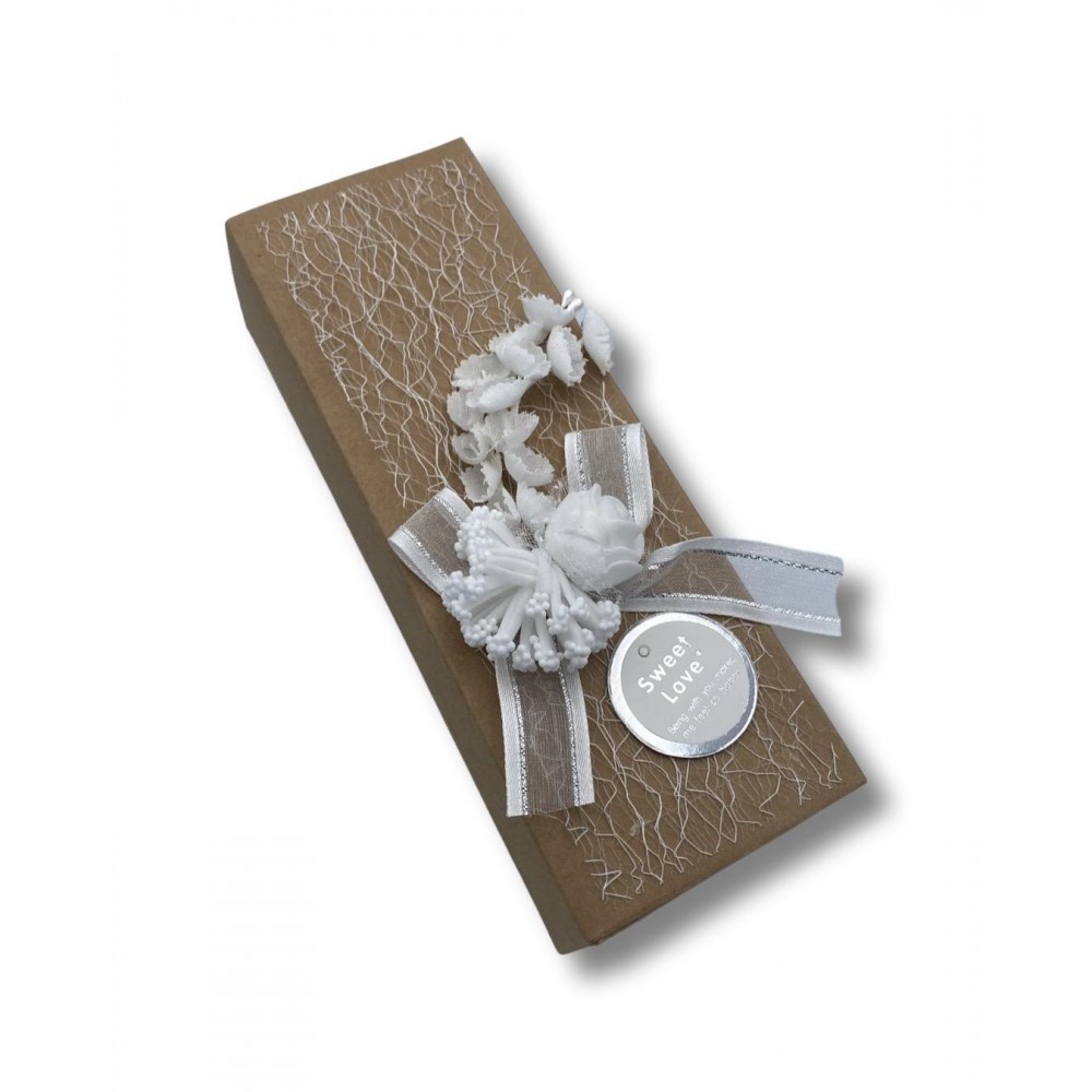 ΜΠΟΜΠΟΝΙΕΡΑ ΚΡΑΦΤ ΚΟΥΤΑΚΙ ΣΥΡΤΑΡΩΤΟ ΜΕ ΤΟΥΛΟΔΑΝΤΕΛΑ ΚΑΙ ΛΟΥΛΟΥΔΙ ΛΕΥΚΟ 17Χ6Χ4,5Υ 